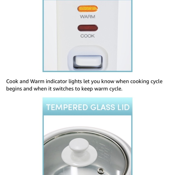 Elite Gourmet ERC003 Electric Rice Cooker with Automatic Keep Warm Makes Soups, - Picture 9 of 15